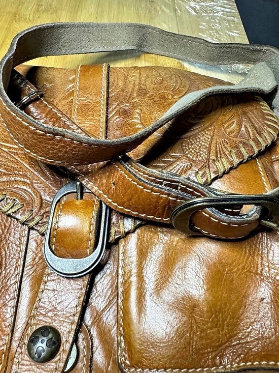 Patricia Nash Handbags - Patricia Nash Granada Crossbody Embossed Leather Brown  P5